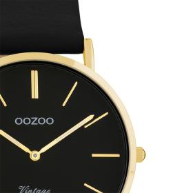 Ρολόι OOZOO Vintage με Μαύρο Δερμάτινο Λουράκι SKU-89568