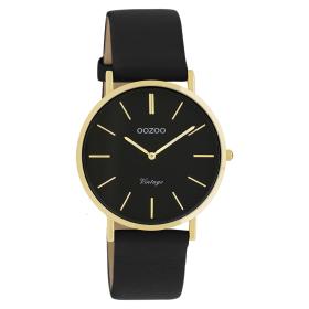 Ρολόι OOZOO Vintage με Μαύρο Δερμάτινο Λουράκι SKU-89568