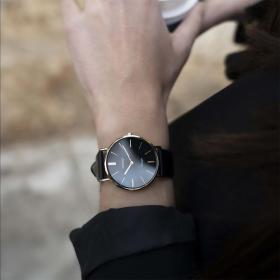 Ρολόι OOZOO Vintage με Μαύρο Δερμάτινο Λουράκι SKU-89568