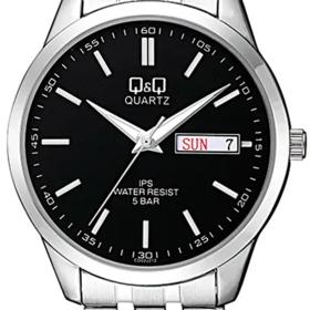 Ανδρικό Ρολόι Q&Q με Μαύρο Καντράν SKU-89804