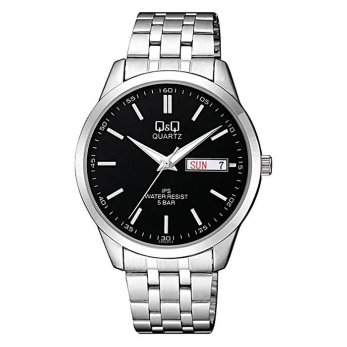 Ανδρικό Ρολόι Q&Q με Μαύρο Καντράν SKU-89804