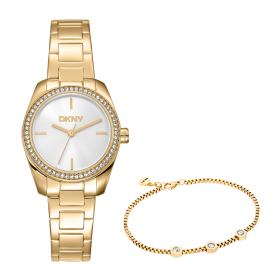 Γυναικείο Ρολόι DKNY Evening Set με Ασημί Καντράν SKU-89397