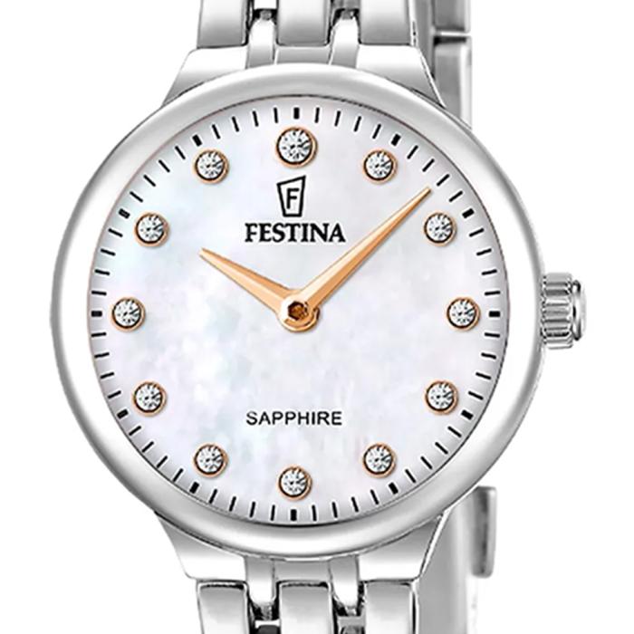Γυναικείο Ρολόι FESTINA με Κρύσταλλα & Φίλντισι Καντράν SKU-89088