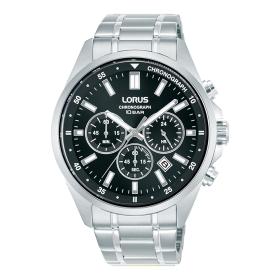 Ανδρικό Ρολόι LORUS Sports με Μαύρο Καντράν & Ασημί Μπρασελέ SKU-89314