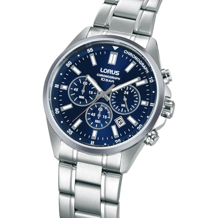 Ανδρικό Ρολόι LORUS Sports με Μπλέ Καντράν & Ασημί Μπρασελέ
